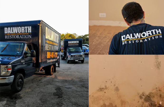 The image featured a van with Dalworth restoration expertise and a duct on the wall.