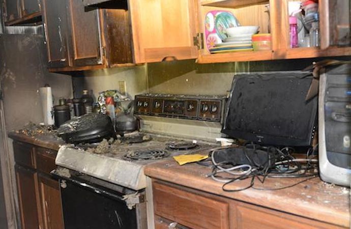 Fire damage due to electrical equipment accident