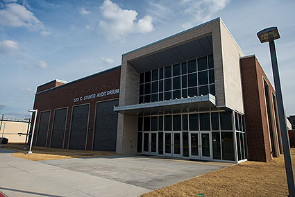 The Leo C. Stuver Auditorium is the 1,500 fixed-seat auditorium for Lewisville, TX High School's fine arts programs.
