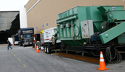 Dalworth Restoration fixing a sewage block cleanup project at a commercial mall.