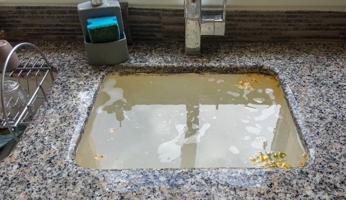 Clogged kitchen sink