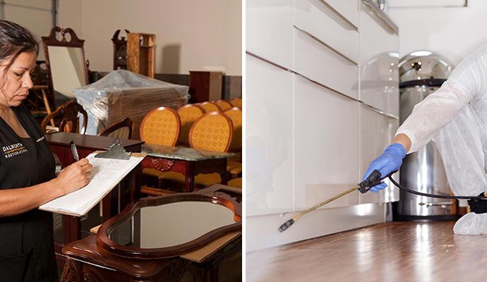 Collage of content restoration and disinfection service