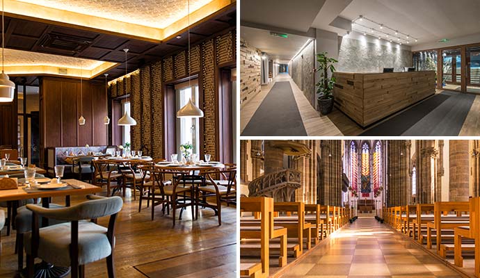 Collage of different commercial interiors