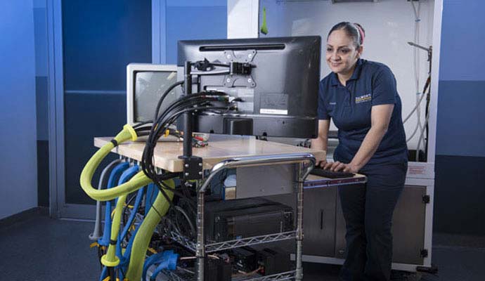 Technician working on data recovery System
