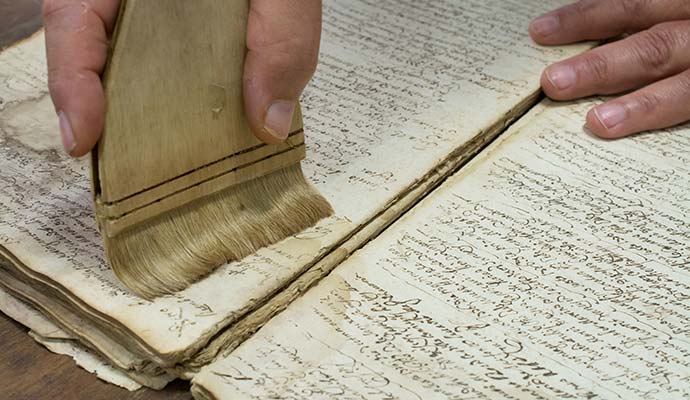 Old document brushing