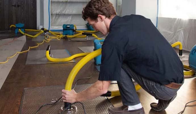 Water damaged wood floor restoration