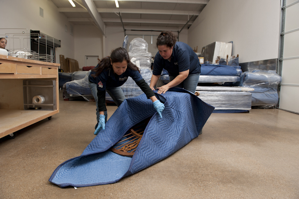 Wrapping furniture for storage
