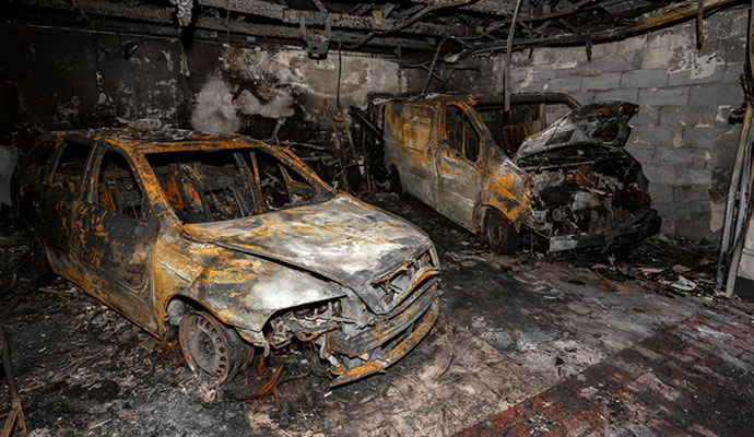 Fire damage garage