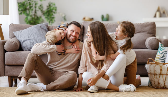 Happy family living room