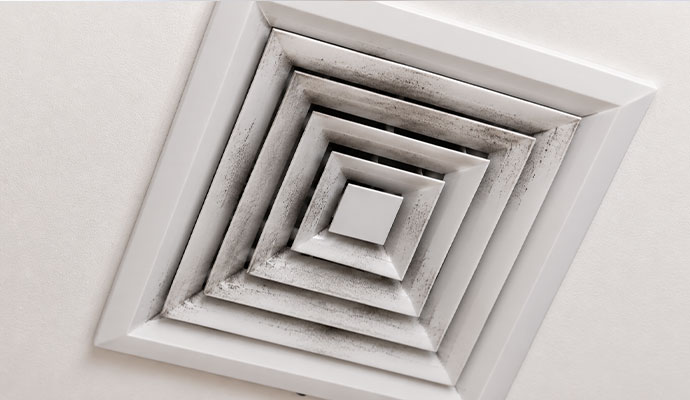 Soot damaged ceiling