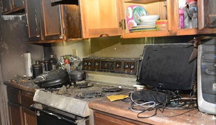 Fire damaged electrical equipments