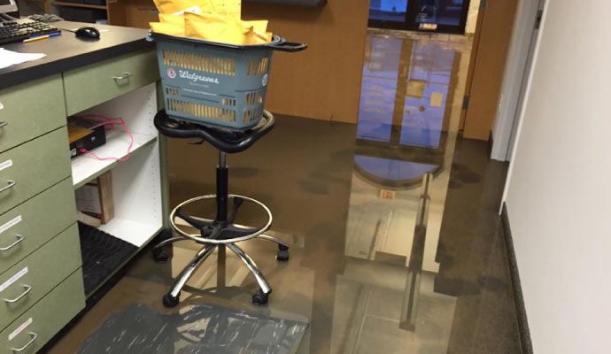 Flood damaged commercial property