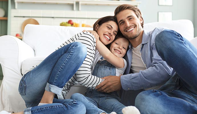 A happy family enjoying time together