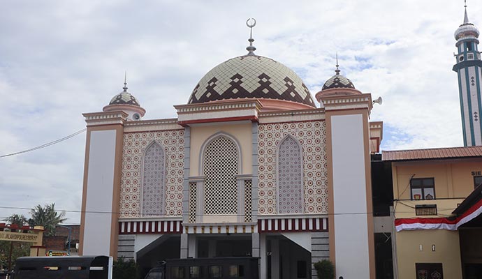 Front view of a mosque