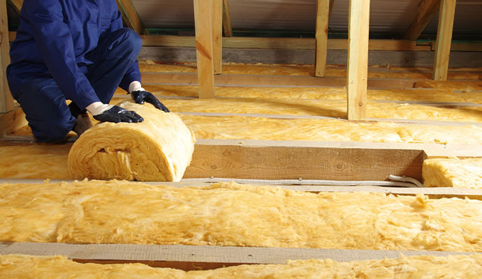 Attic insulation installation