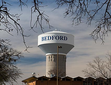 A water tower located in Bedford, TX. A water tower located in Bedford, TX.