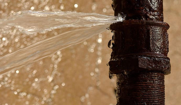 Burst metal pipe