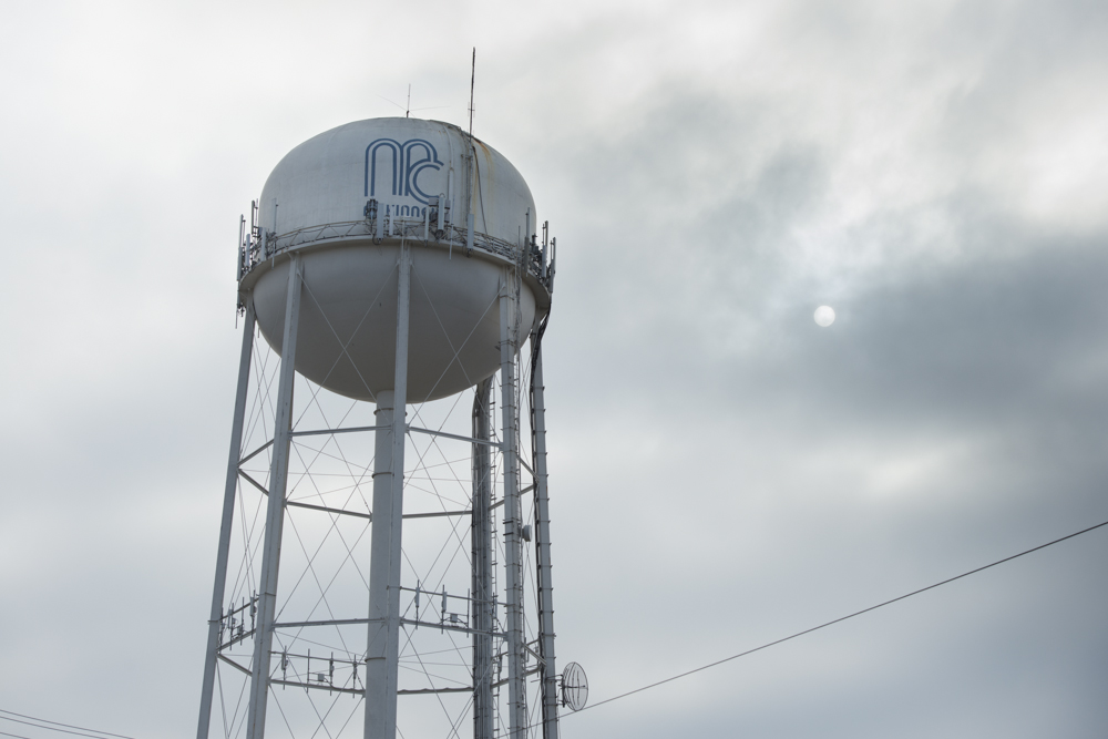 A vintage water tower in downtown historic McKinney, TX.