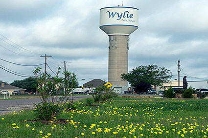 A water tower in Wylie, TX.