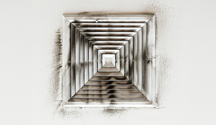 Smoke damage HVAC ceiling vent
