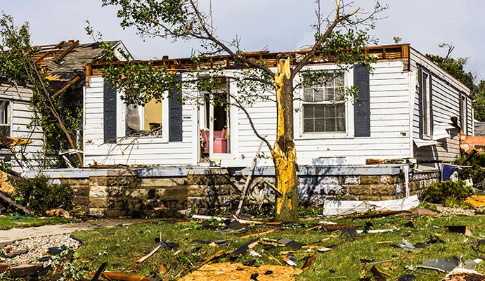 House damaged by tropical storm