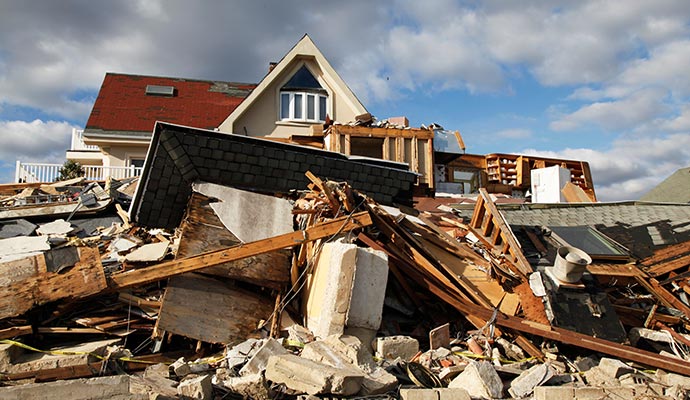 Hurricane damaged property