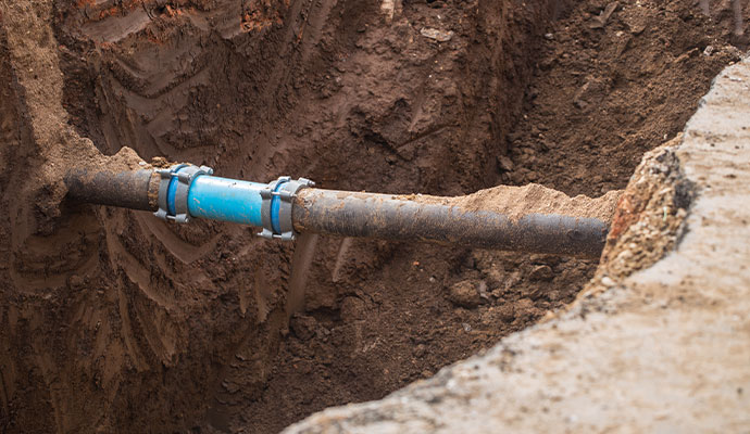 Water line breakage fixing service