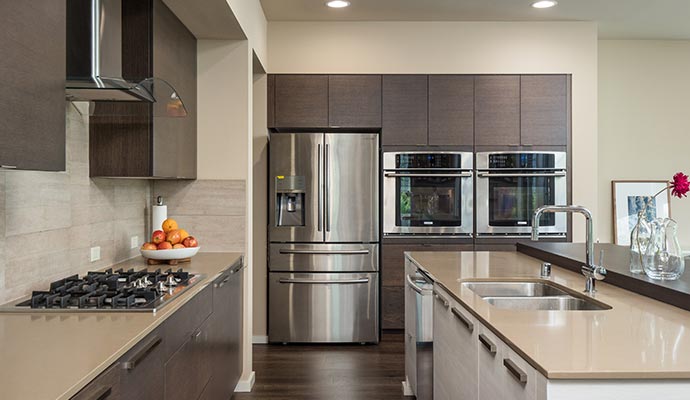 Clean kitchen sink floor and appliances
