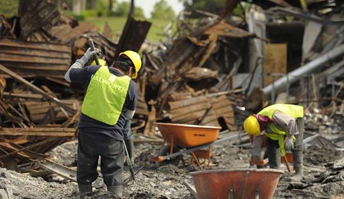 Professional disaster cleanup