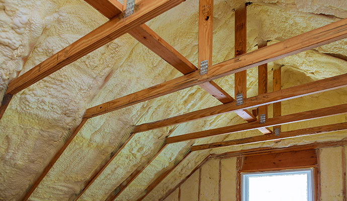 Newly installed insulation