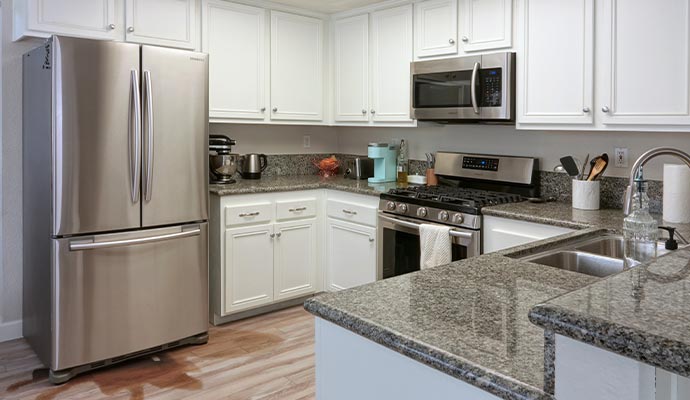 A refrigerator with leaking water