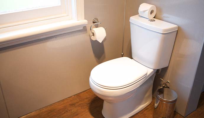 Toilet in residential bathroom