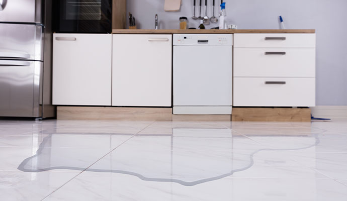 Flooded kitchen floors