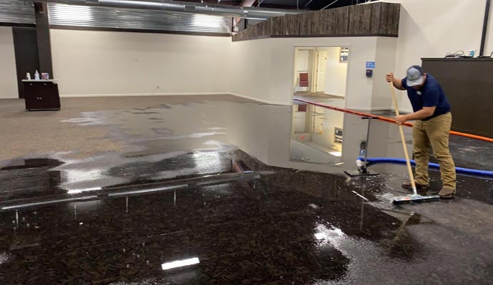 Professional restoring water damaged property