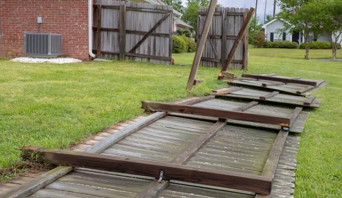 Wind Damaged Fences